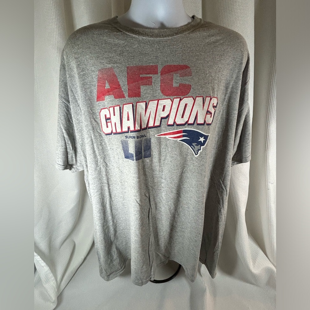 NFL fanatics AFC champions Super Bowl LII patriots short sleeve shirt gray